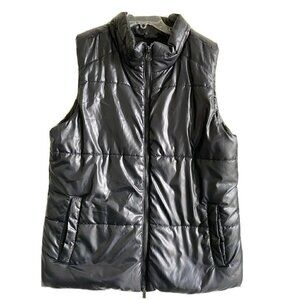 Justice Girl’s 16/18 Black Shiny Puffer‎ Zip Vest